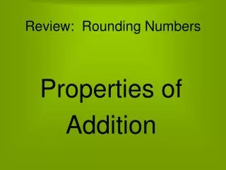 Review: Rounding Numbers