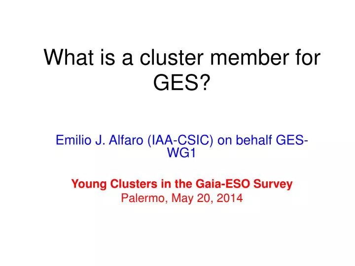 what is a cluster member for ges