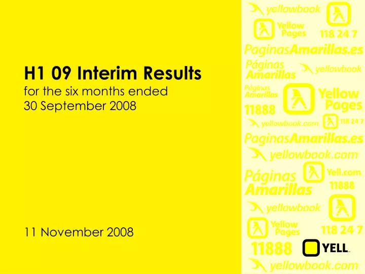 h1 09 interim results for the six months ended 30 september 2008