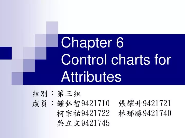 chapter 6 control charts for attributes