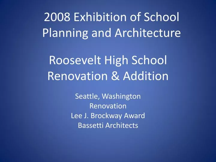 roosevelt high school renovation addition