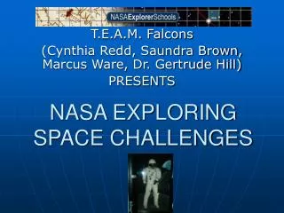 NASA EXPLORING SPACE CHALLENGES