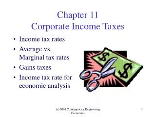 Chapter 11 Corporate Income Taxes