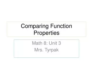 Comparing Function Properties