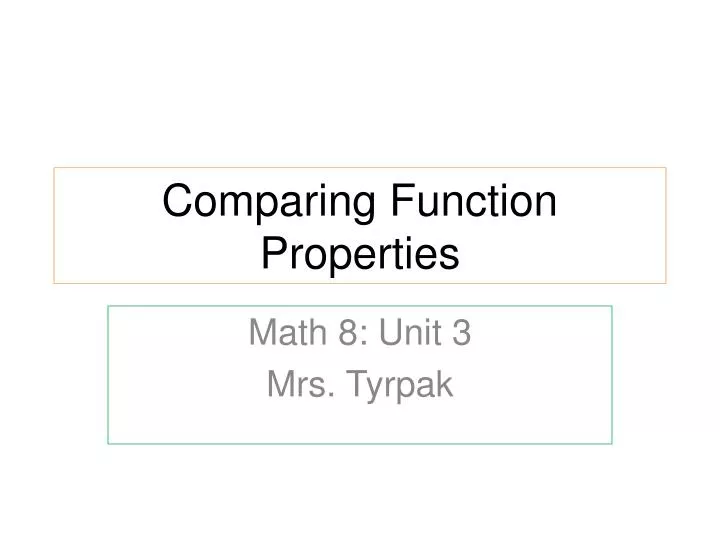 comparing function properties