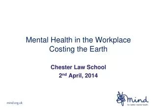 Mental Health in the Workplace Costing the Earth