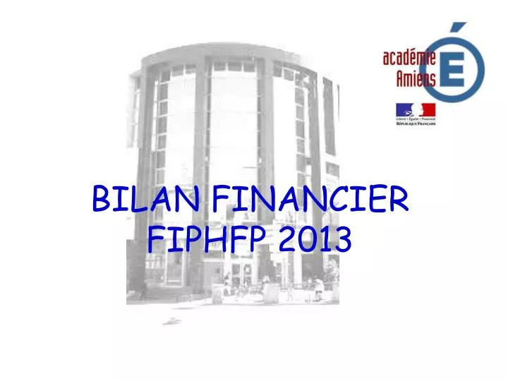 bilan financier fiphfp 2013