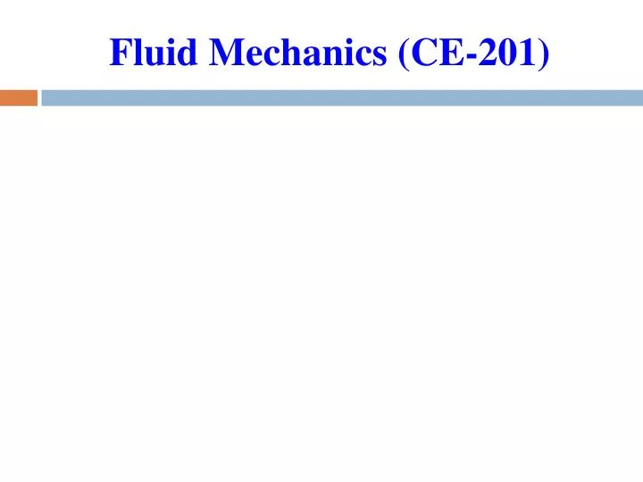 fluid mechanics ce 201
