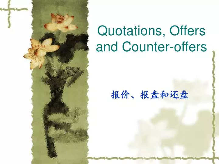 quotations offers and counter offers