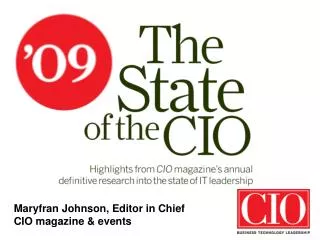 Maryfran Johnson, Editor in Chief CIO magazine &amp; events