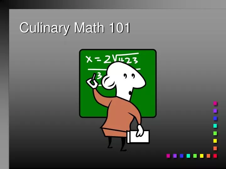 Culinary Math 101 N 