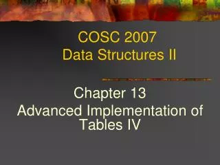 COSC 2007 Data Structures II