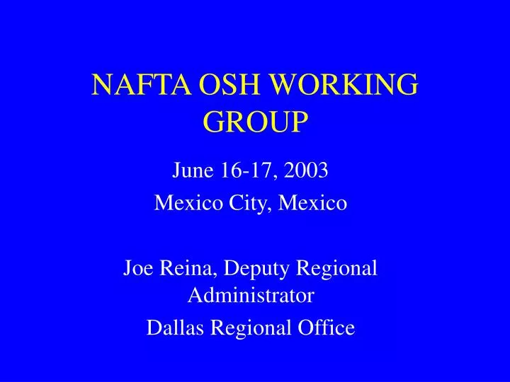 nafta osh working group