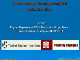 Conductance through coupled quantum dots