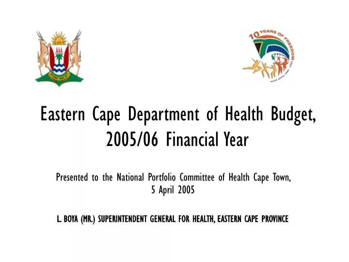 eastern cape department of health budget 2005 06 financial year