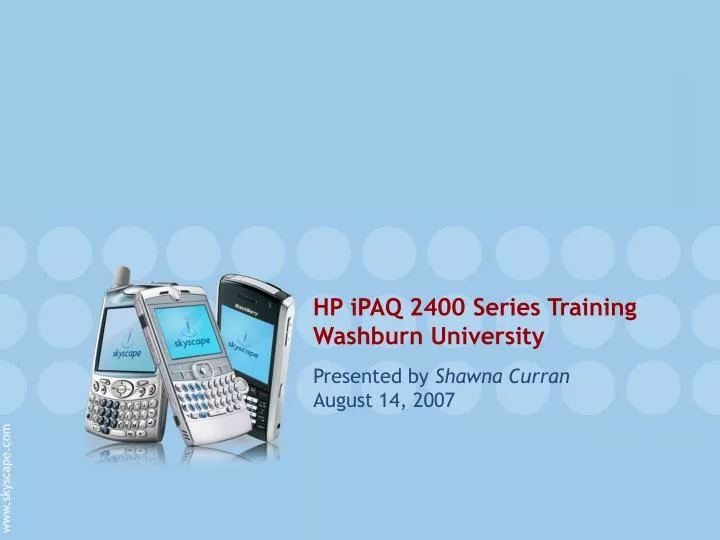 hp ipaq 2400 series training washburn university