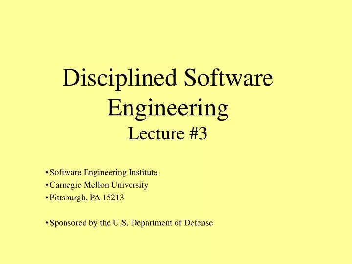 disciplined software engineering lecture 3