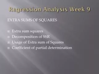 Regression Analysis Week 9