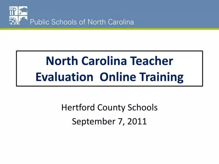 north carolina teacher evaluation online training