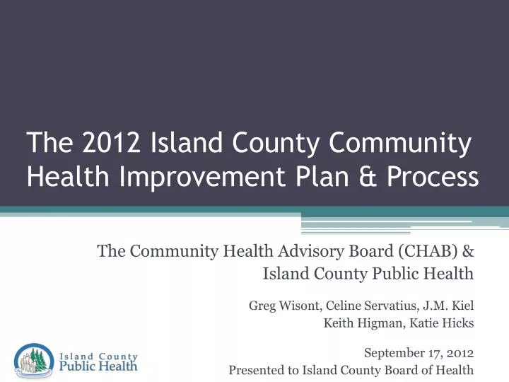 the 2012 island county community health improvement plan process