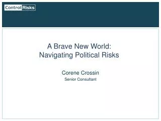A Brave New World: Navigating Political Risks