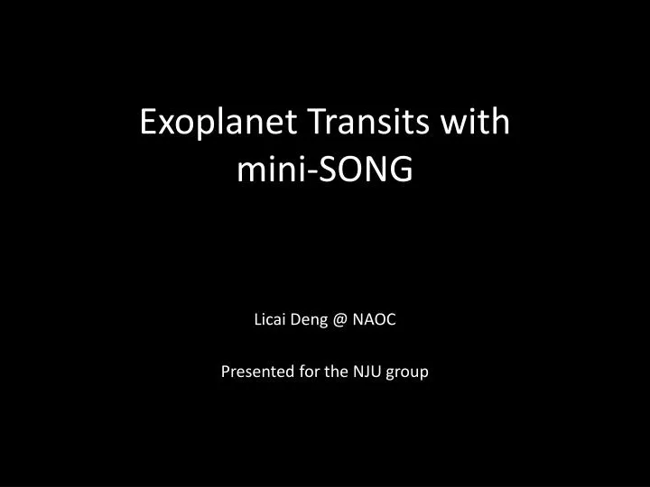 exoplanet transits with mini song