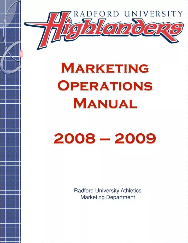 marketing operations manual 2008 2009