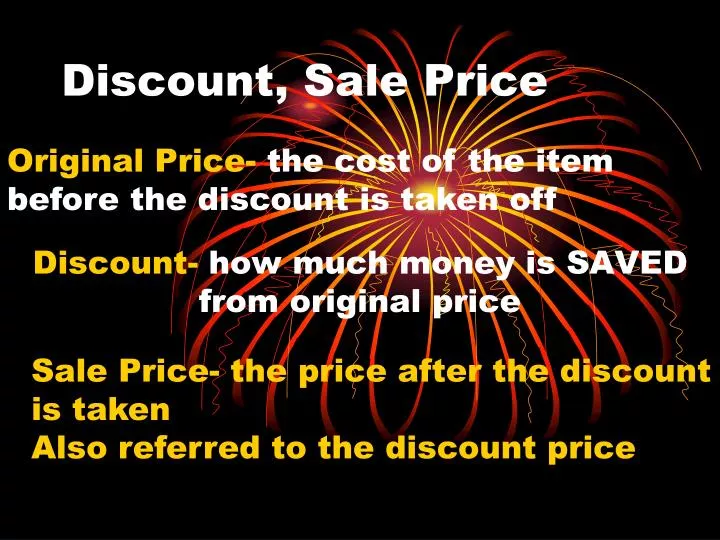 discount sale price