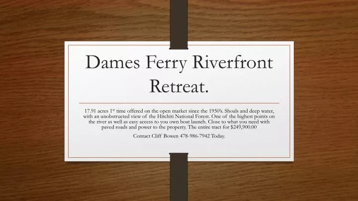 dames ferry riverfront retreat