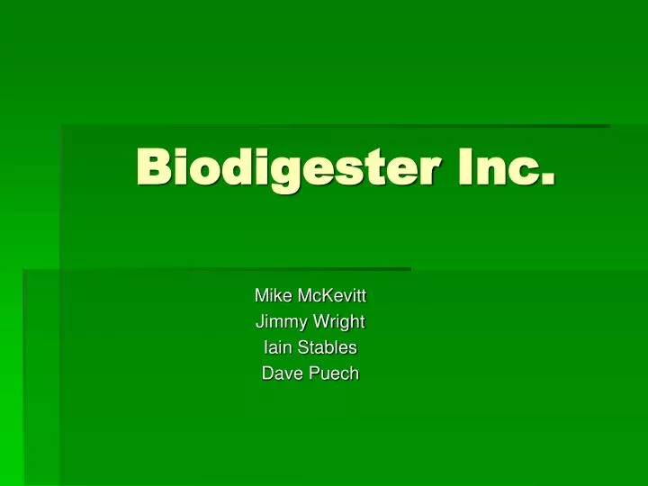 biodigester inc