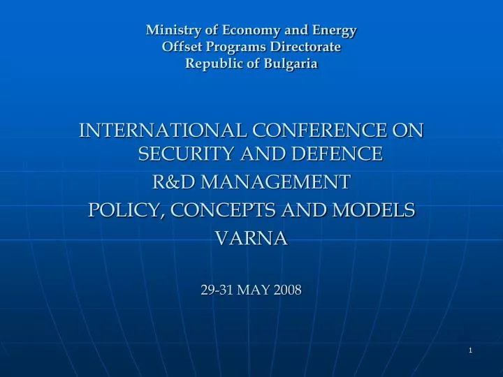 ministry of economy and energy offset programs directorate republic of bulgaria