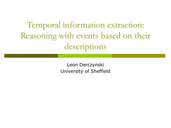 temporal information extraction reasoning with events based on their descriptions