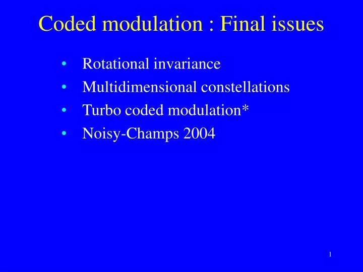 coded modulation final issues