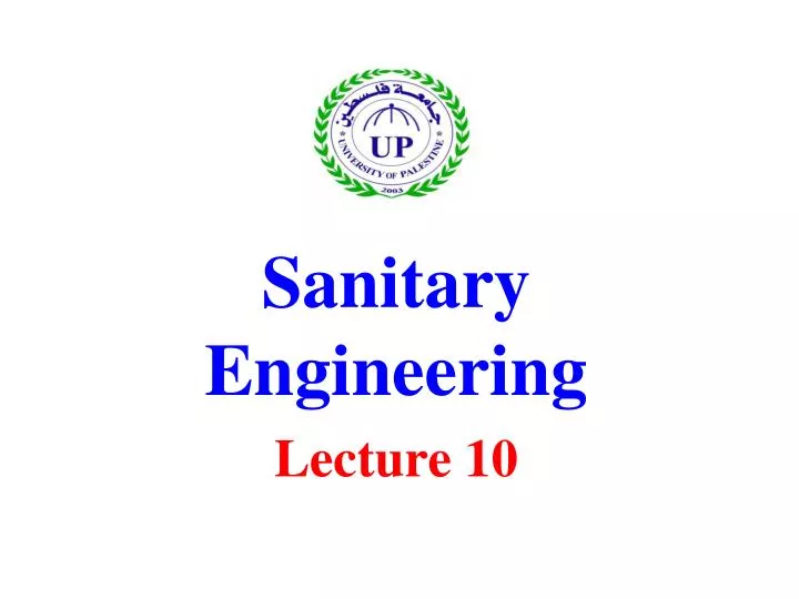 sanitary engineering lecture 10