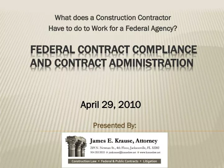 what does a construction contractor have to do to work for a federal agency
