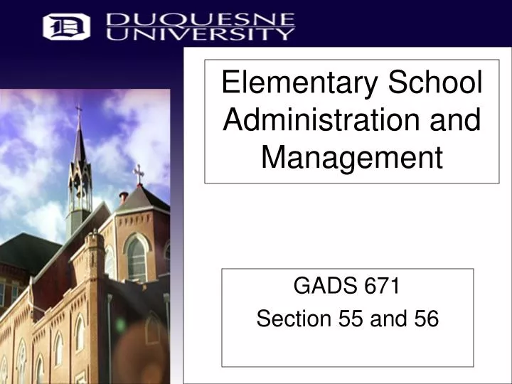 elementary school administration and management