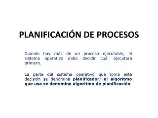 planificaci n de procesos