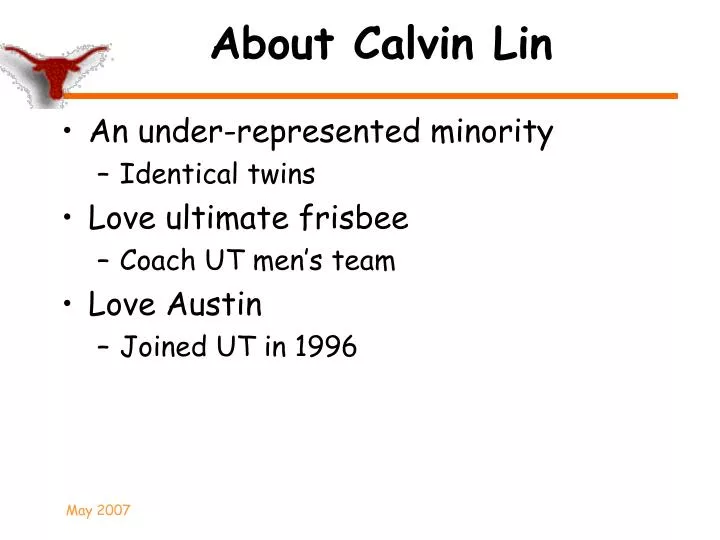 about calvin lin
