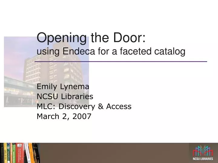 opening the door using endeca for a faceted catalog