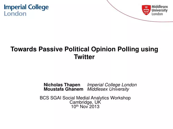 towards passive political opinion polling using twitter