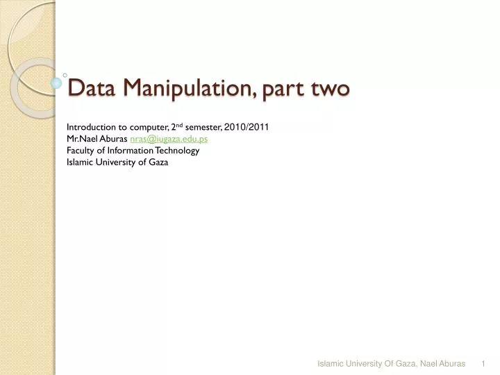 data manipulation part two