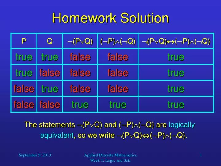 homework solution