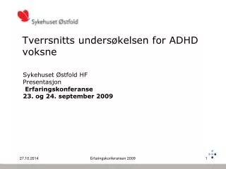 tverrsnitts unders kelsen for adhd voksne