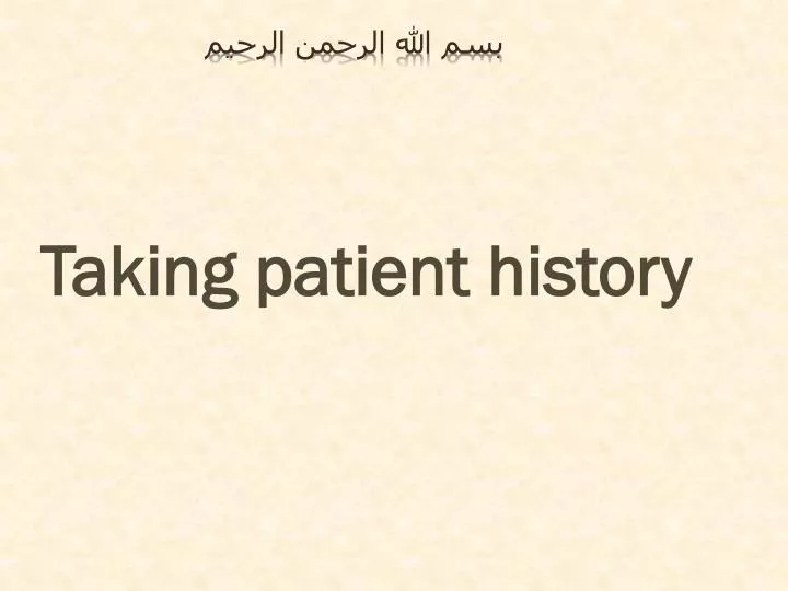 taking patient history