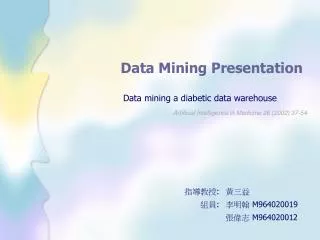 data mining a diabetic data warehouse