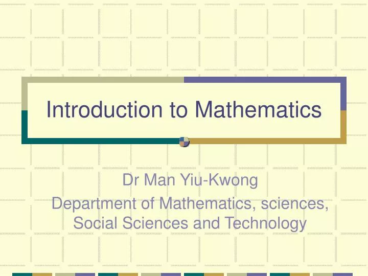 introduction to mathematics