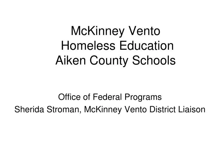 mckinney vento homeless education aiken county schools