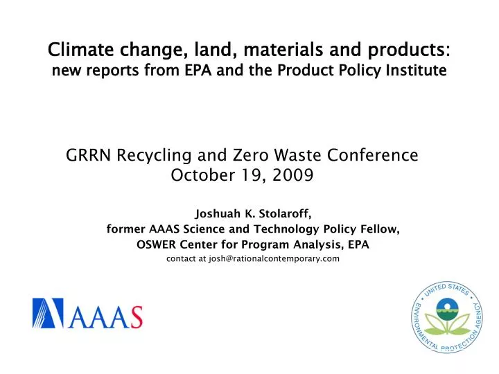 climate change land materials and products new reports from epa and the product policy institute