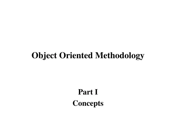 object oriented methodology