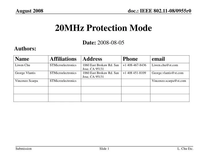 20mhz protection mode